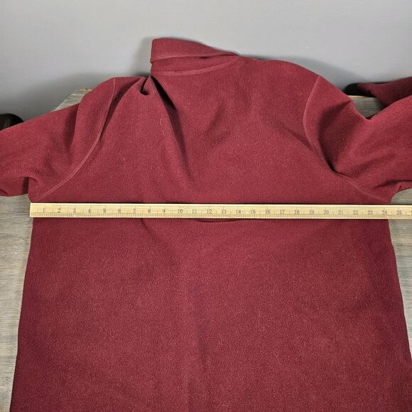 Eileen Fisher Wool Chore Jacket Womens Medium Burgundy Red Made USA Pockets - Picture 5 of 5
